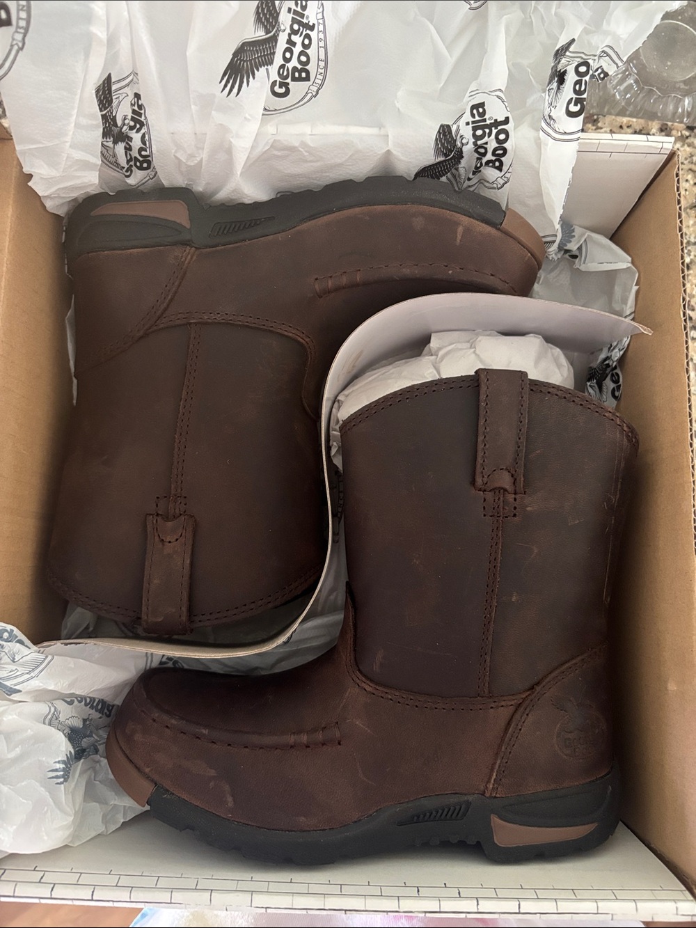 Georgia Boots - Leather Pull-On Style